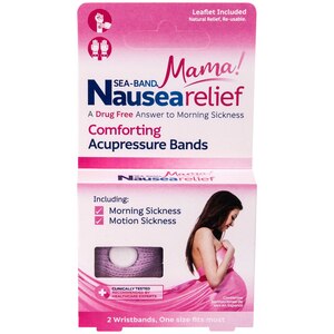 Pulseras de acupresión Sea-Band Mama para aliviar las náuseas, talla única (2 unidades)