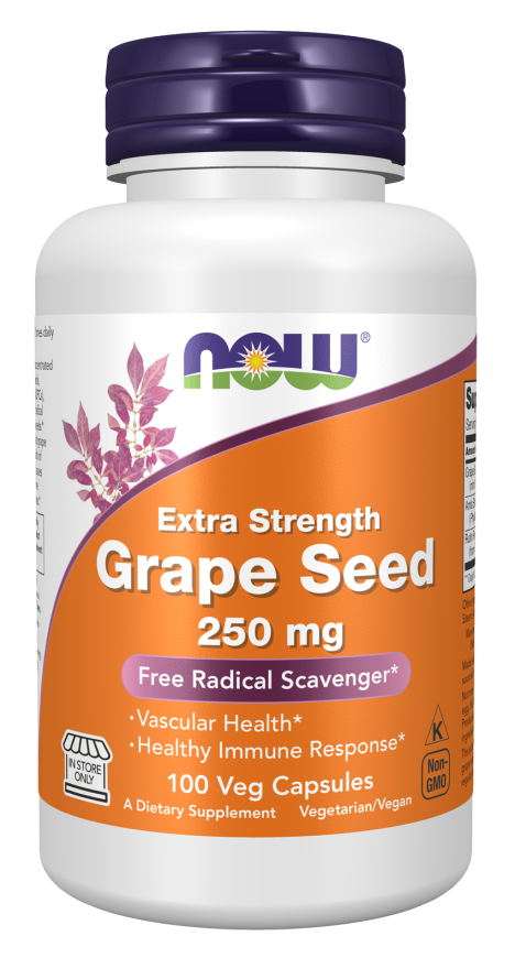 Cápsulas vegetales de semilla de uva extra fuerte de 250 mg