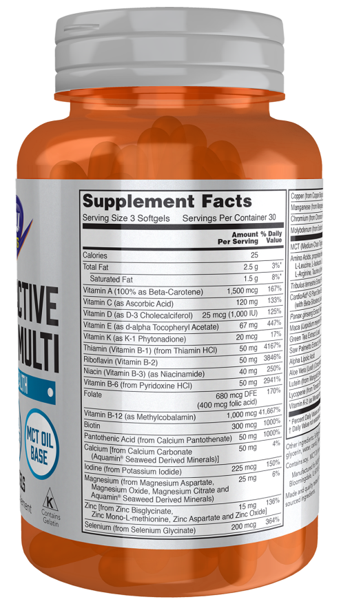 Cápsulas blandas multivitamínicas deportivas para hombres