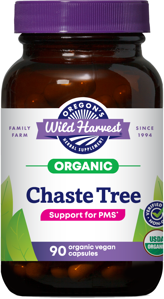 CÁPSULAS ORGÁNICAS DE ÁRBOL CASTO ( CHASTE TREE, VITEX)