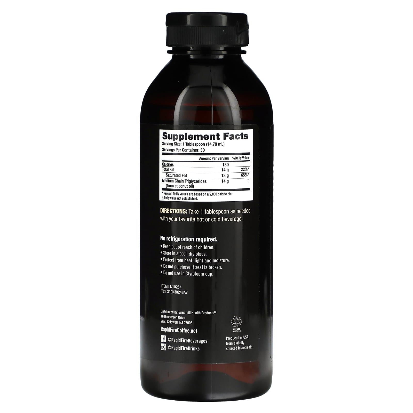 Aceite MCT, 15 onzas líquidas (443 ml)