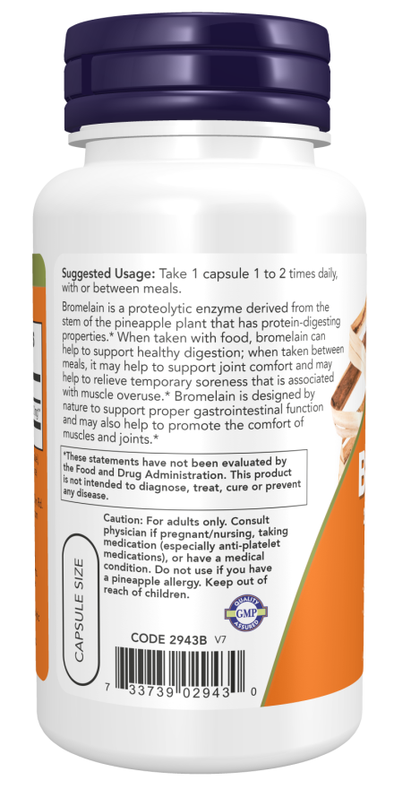 Cápsulas vegetales de bromelina de 500 mg