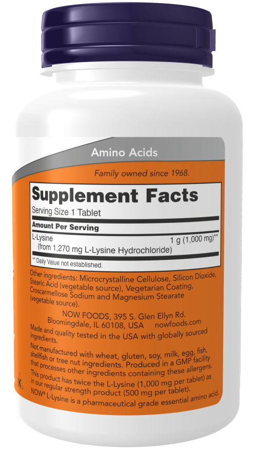 Comprimidos de L-lisina de doble potencia de 1000 mg