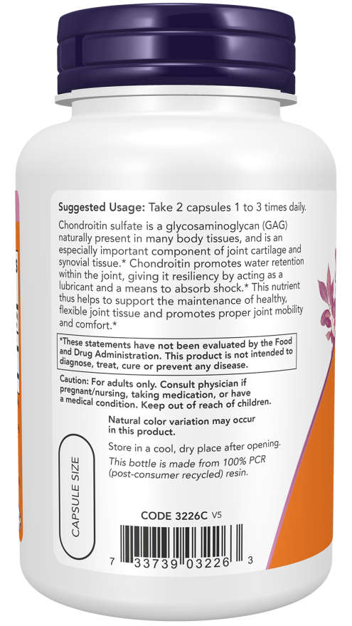 Cápsulas de sulfato de condroitina de 600 mg