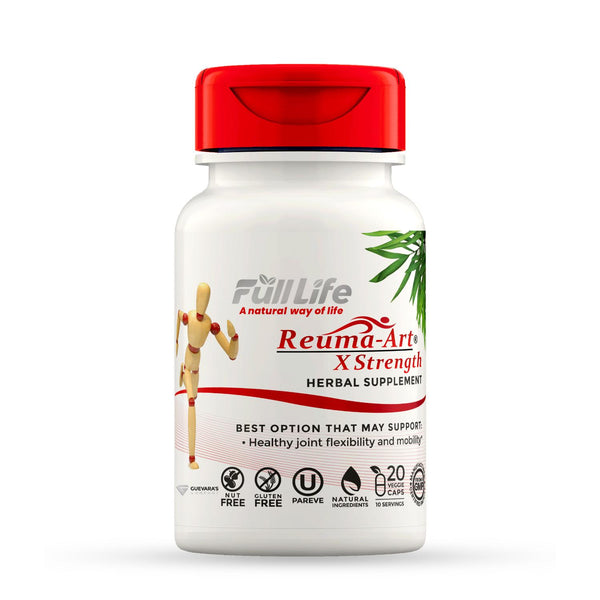 Reuma-Art X-Strength - Alivio y soporte para la salud articular, molestias y movilidad articular (kosher) - 20 cápsulas vegetales
