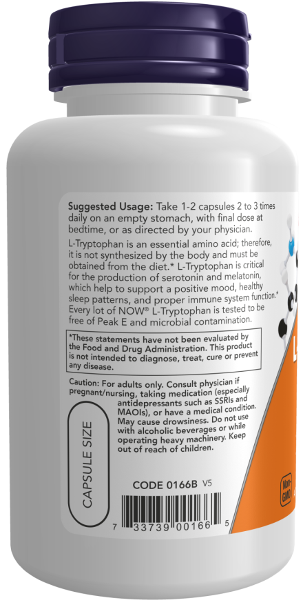 Cápsulas vegetales de L-triptófano de 500 mg