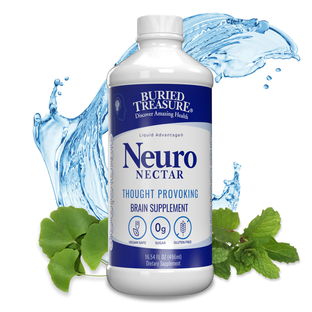 Nutrición cerebral líquida Neuro Nectar: favorece la función cognitiva, la claridad mental y la concentración con vitaminas B, DHA Omega 3, ginkgo biloba y extractos de hierbas - 16 oz