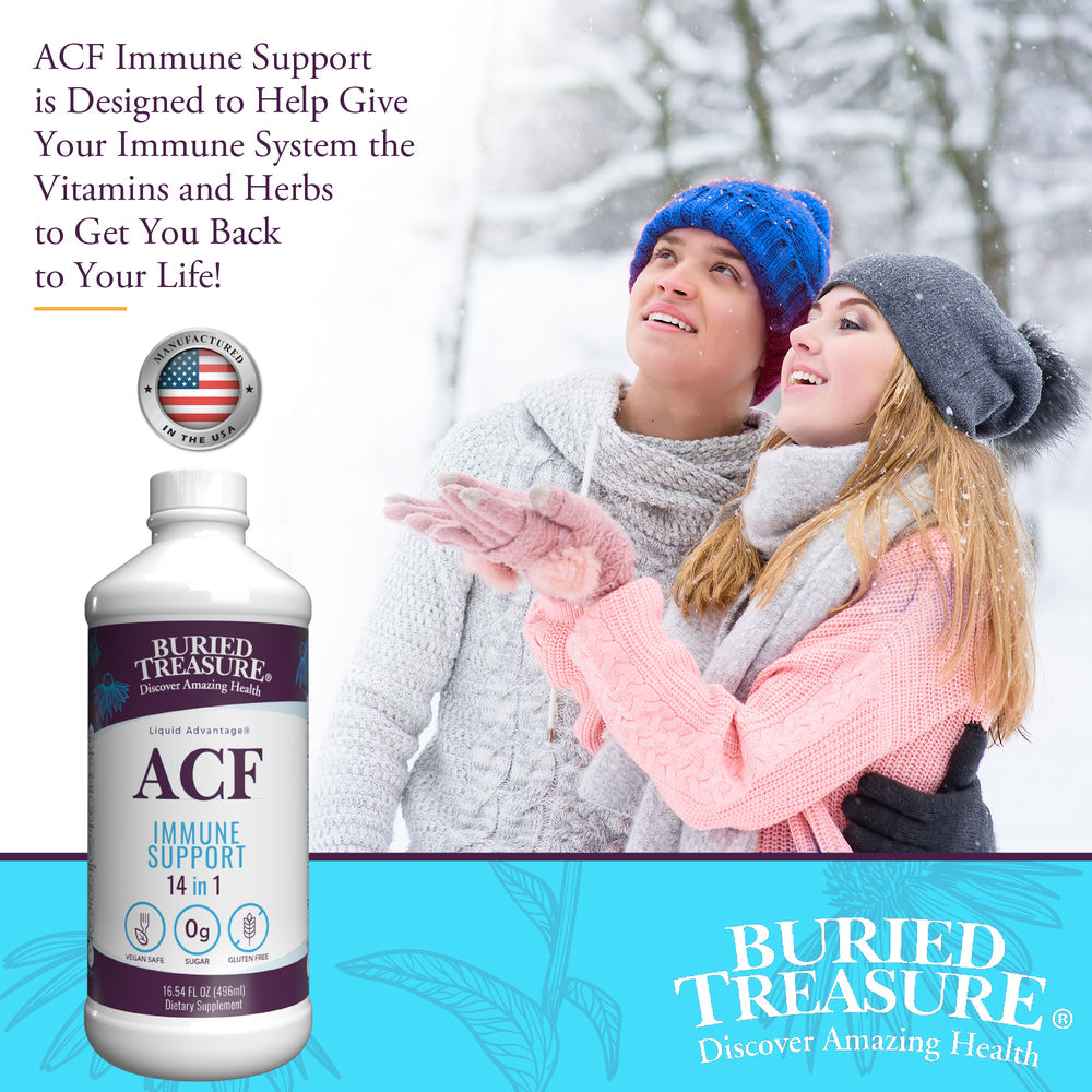 Nutrientes líquidos Buried Treasure® ACF Original: Refuerzo inmunitario líquido de corta duración con vitamina C, zinc y una mezcla de hierbas