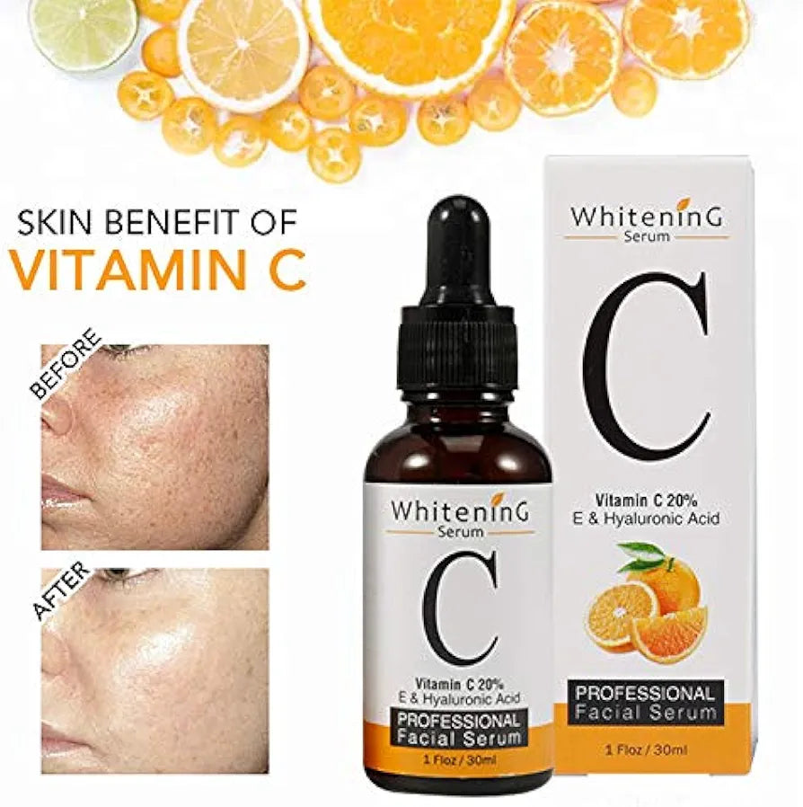 SUERO FACIAL DE VITAMINAS C, E & ACIDO HIALURONICO