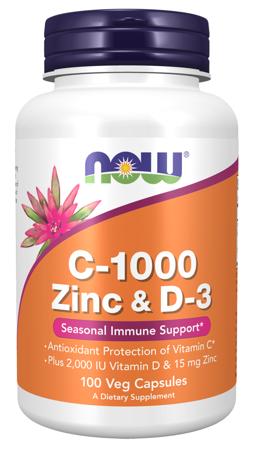 Cápsulas vegetales de zinc y vitamina D-3 C-1000