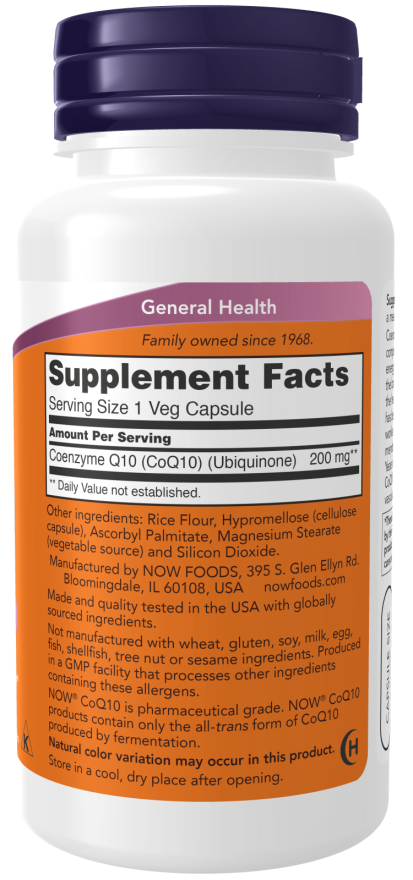 Cápsulas vegetales de CoQ10 de 200 mg