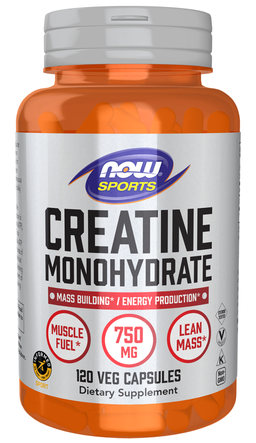 Cápsulas vegetales de monohidrato de creatina de 750 mg
