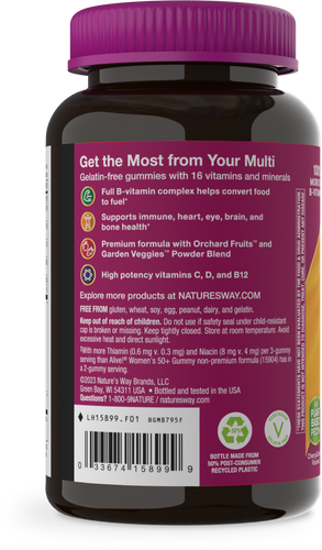 SUPLEMENTO MULTIVITAMÍNICO PARA MUJERES DESPUÉS DE LOS 50 AÑOS EN GOMITAS