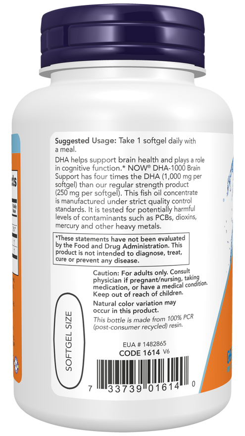 Aceite de pescado DHA-1000, cápsulas blandas extra fuertes