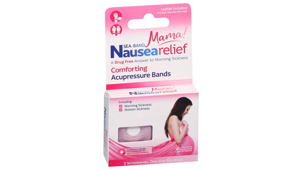 Pulseras de acupresión Sea-Band Mama para aliviar las náuseas, talla única (2 unidades)