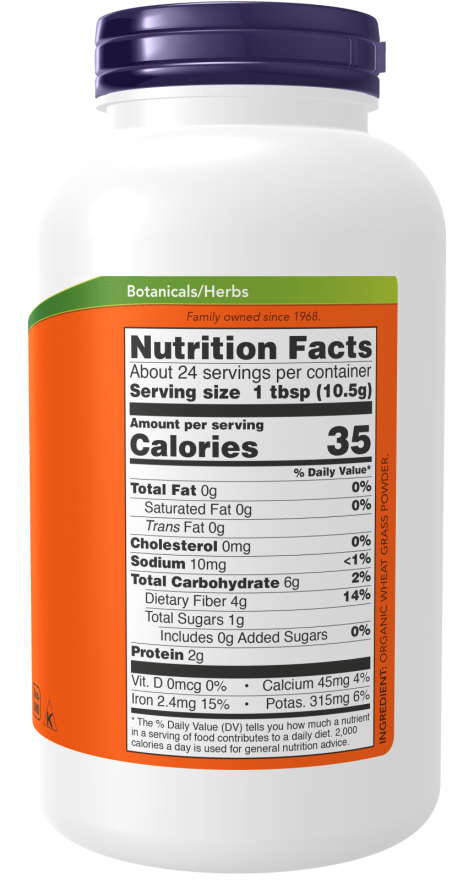 Polvo de pasto de trigo orgánico