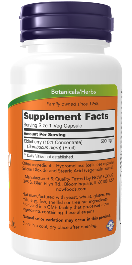 Cápsulas vegetales de saúco de 500 mg