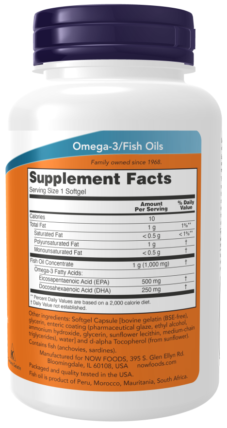 Cápsulas blandas de aceite de pescado Ultra Omega-3 (gelatina bovina)