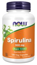Cápsulas vegetales de espirulina de 500 mg