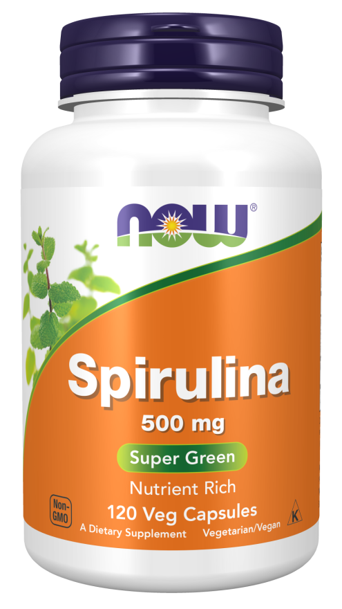 Cápsulas vegetales de espirulina de 500 mg