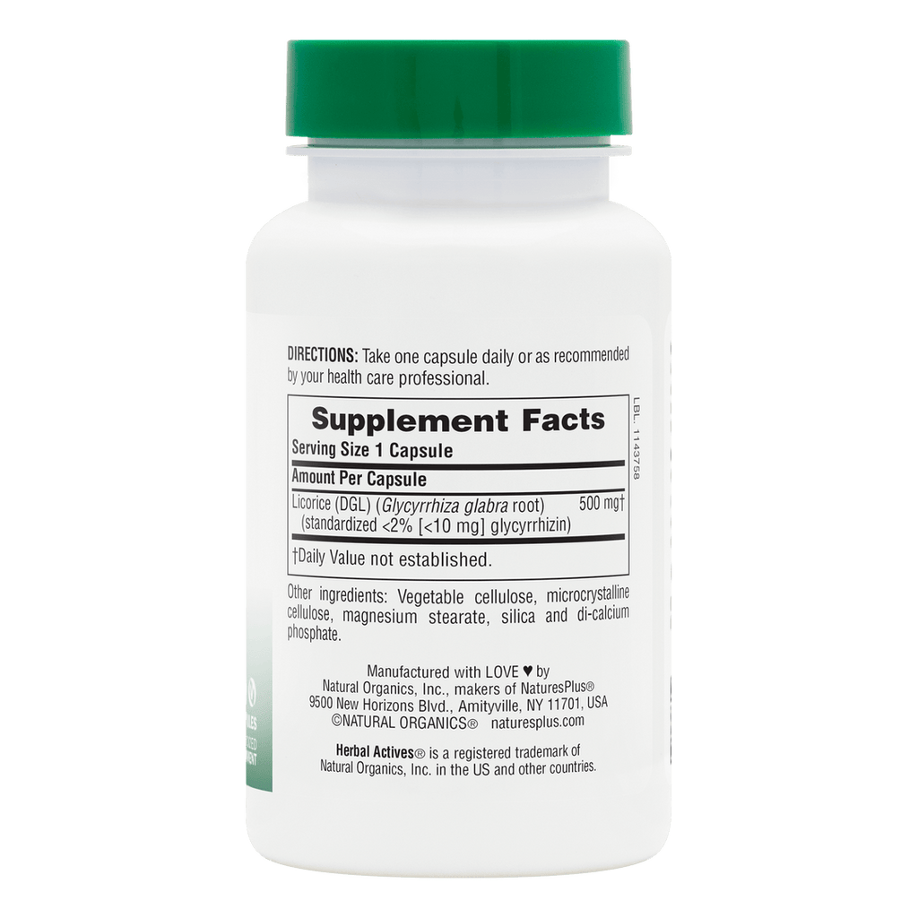 Cápsulas de regaliz DGL de Herbal Actives
60 unidades