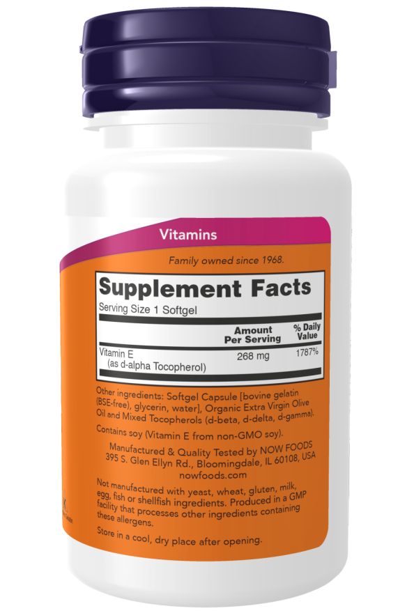 Cápsulas blandas de vitamina E-400 con tocoferoles mixtos