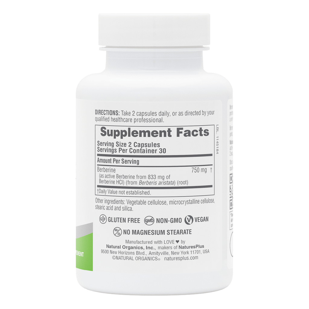 Cápsulas de berberina NaturesPlus PRO de 750 mg
60 unidades