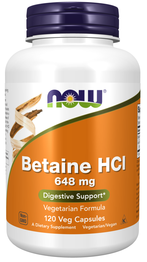 Cápsulas vegetales de clorhidrato de betaína de 648 mg