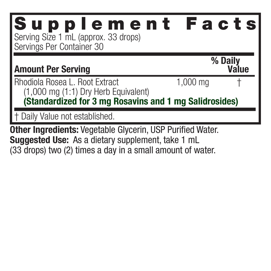 Raíz de Rhodiola 1 oz sin alcohol