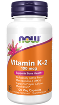 Vitamina K-2 100 mcg Cápsulas vegetales