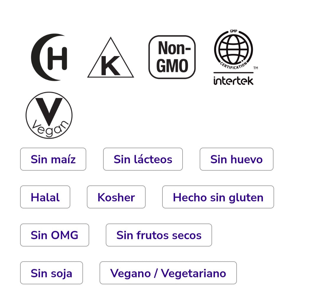 Cápsulas vegetales de ácido pantoténico de 500 mg