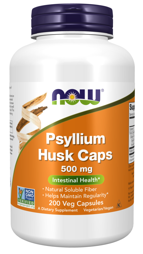 Cápsulas vegetales de cáscara de psyllium de 500 mg