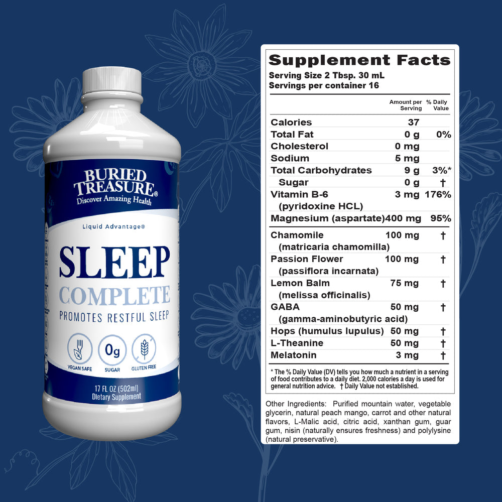 Sleep Complete – Suplemento líquido con melatonina, 0 g de azúcar, 16 raciones