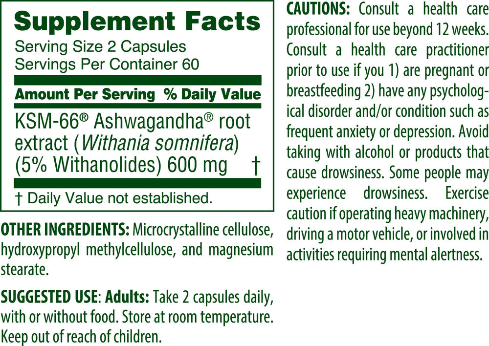 Ashwagandha KSM-66® 300 mg | Apoyo para el estrés y el estado de ánimo*