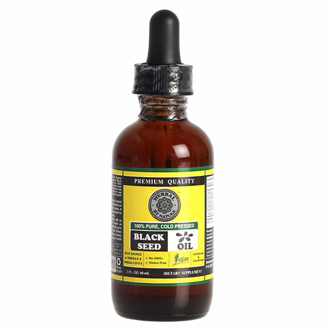 Aceite de semilla negra 2 oz - 100% puro prensado en frío sin refinar Comino Nigella Sativa HBN