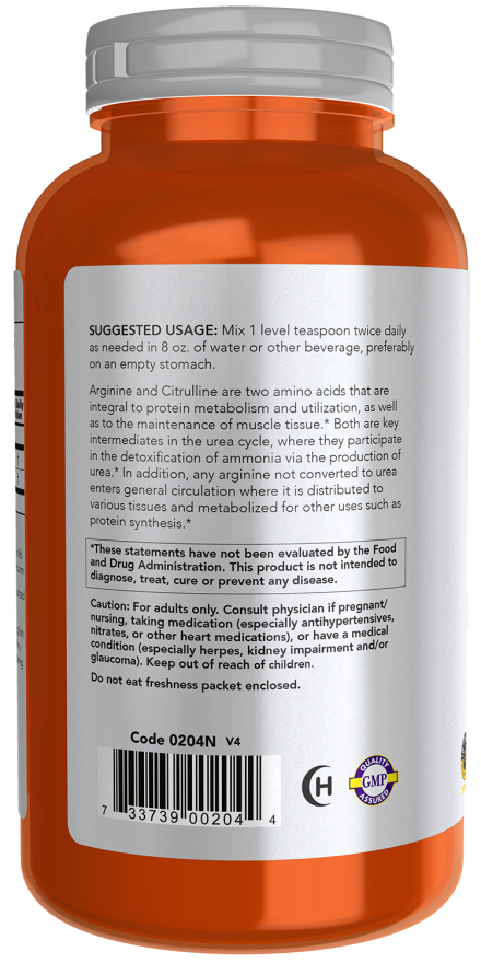 Polvo de arginina y citrulina
