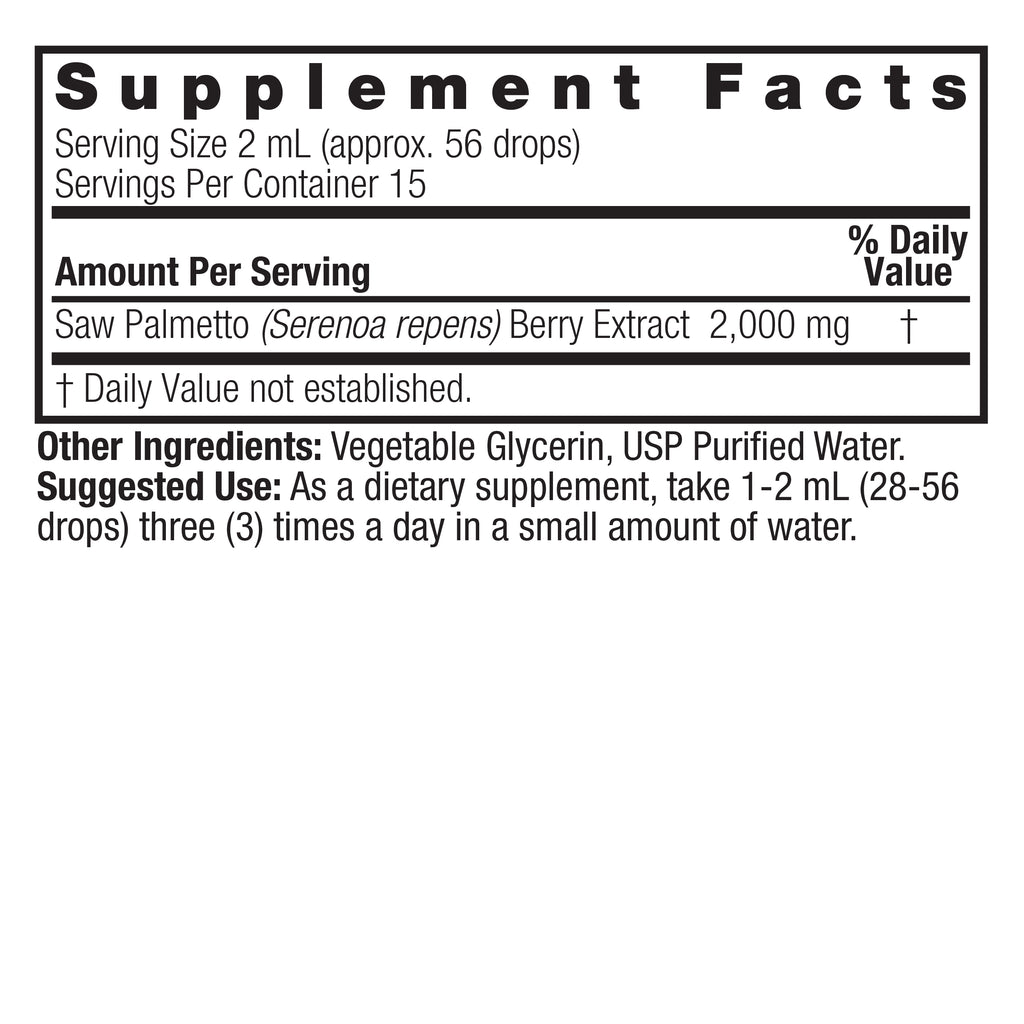 Bayas de saw palmetto 1 oz sin alcohol