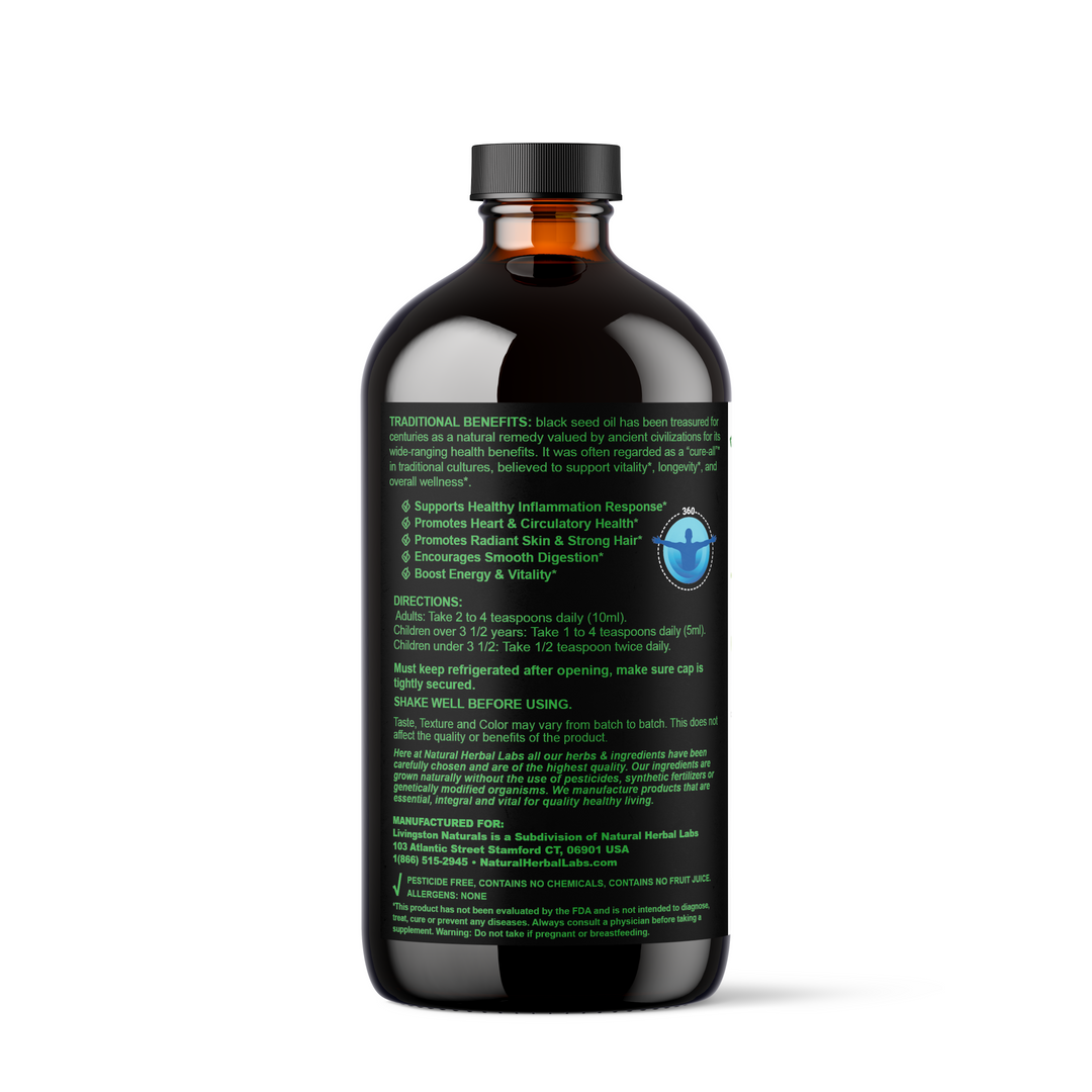 SEMILLA NEGRA, ACEITE DE ORÉGANO Y MORINGA - 16 oz