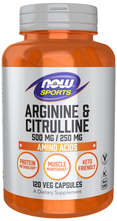 Cápsulas vegetales de arginina y citrulina 500 mg / 250 mg
