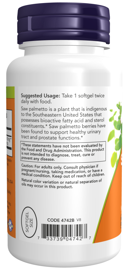 Cápsulas blandas de extracto de saw palmetto de 160 mg
