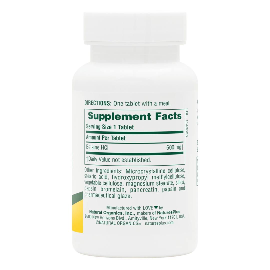 Comprimidos de clorhidrato de betaína
90 unidades