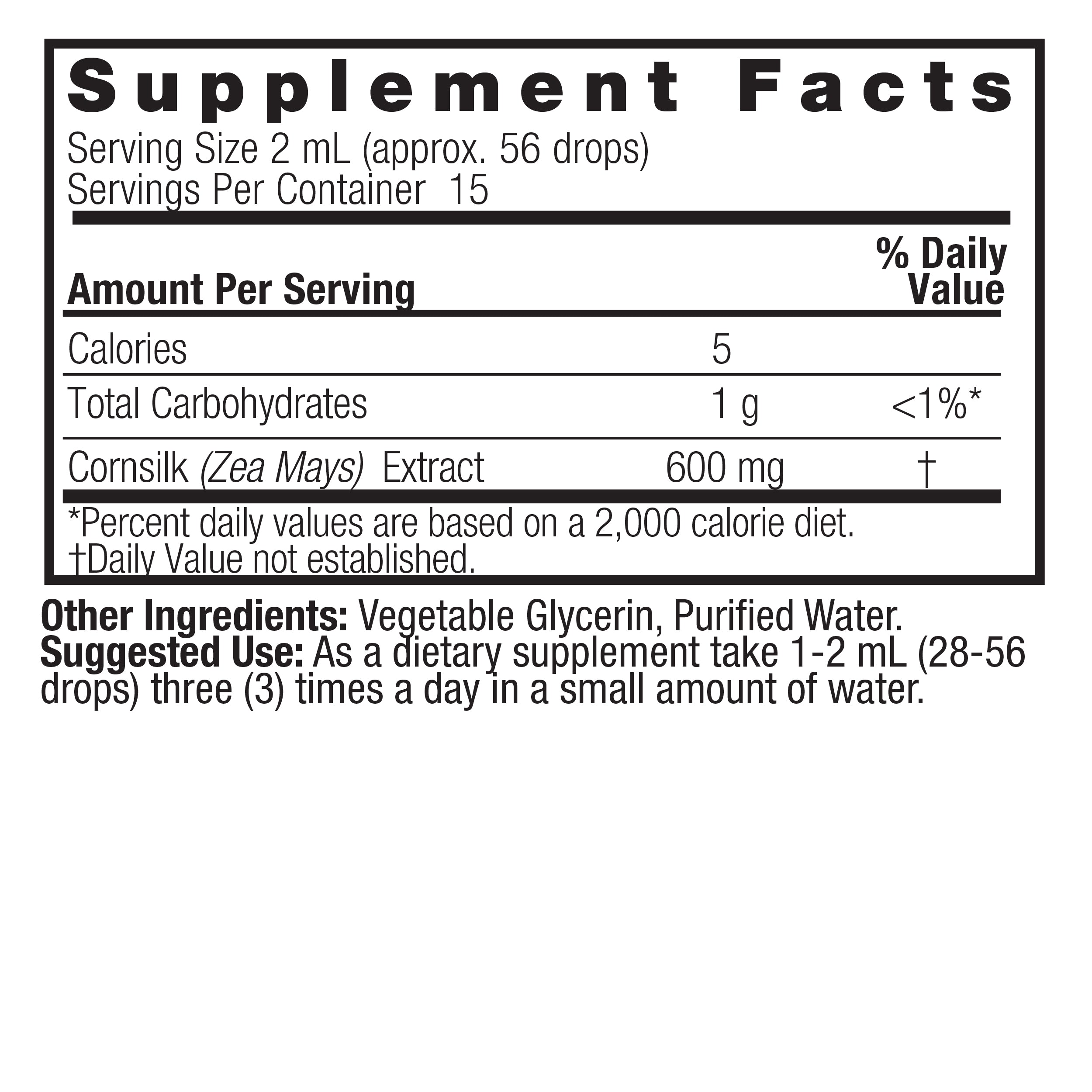 Extracto líquido de seda de maíz 1 oz sin alcohol