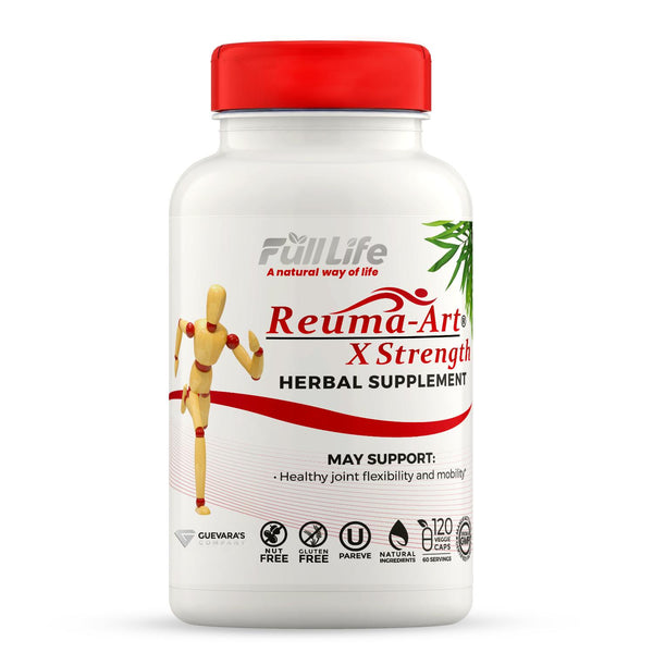 Reuma-Art X-Strength - Alivio y soporte para la salud articular, molestias y movilidad articular (kosher) - 120 cápsulas vegetales