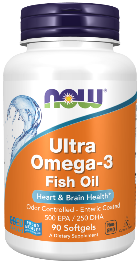 Cápsulas blandas de aceite de pescado Ultra Omega-3 (gelatina bovina)