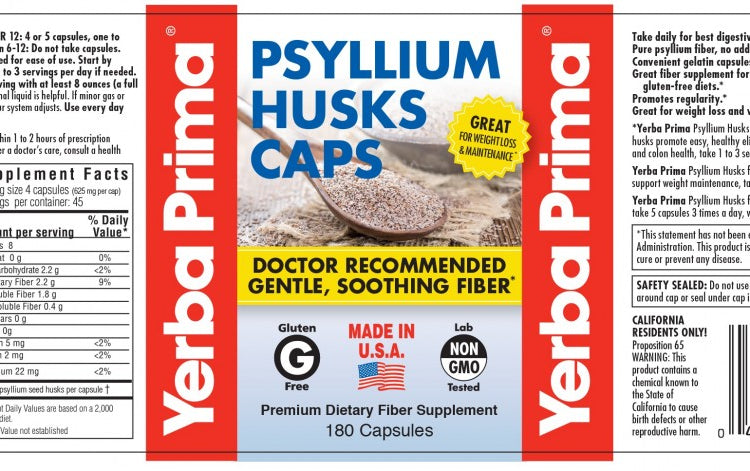 Cápsulas de cáscara de psyllium