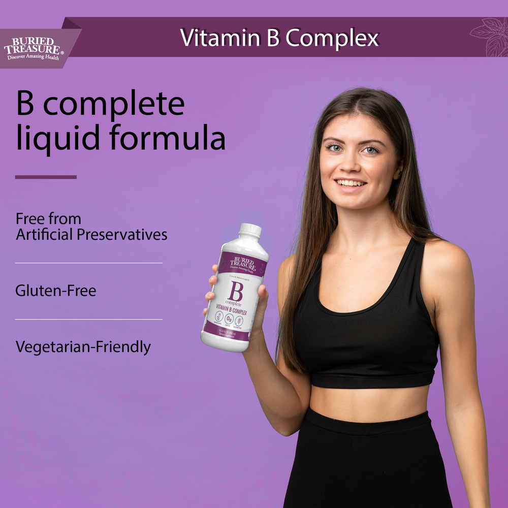 Complejo B: suplemento diario completo de vitamina B, 16 onzas líquidas
