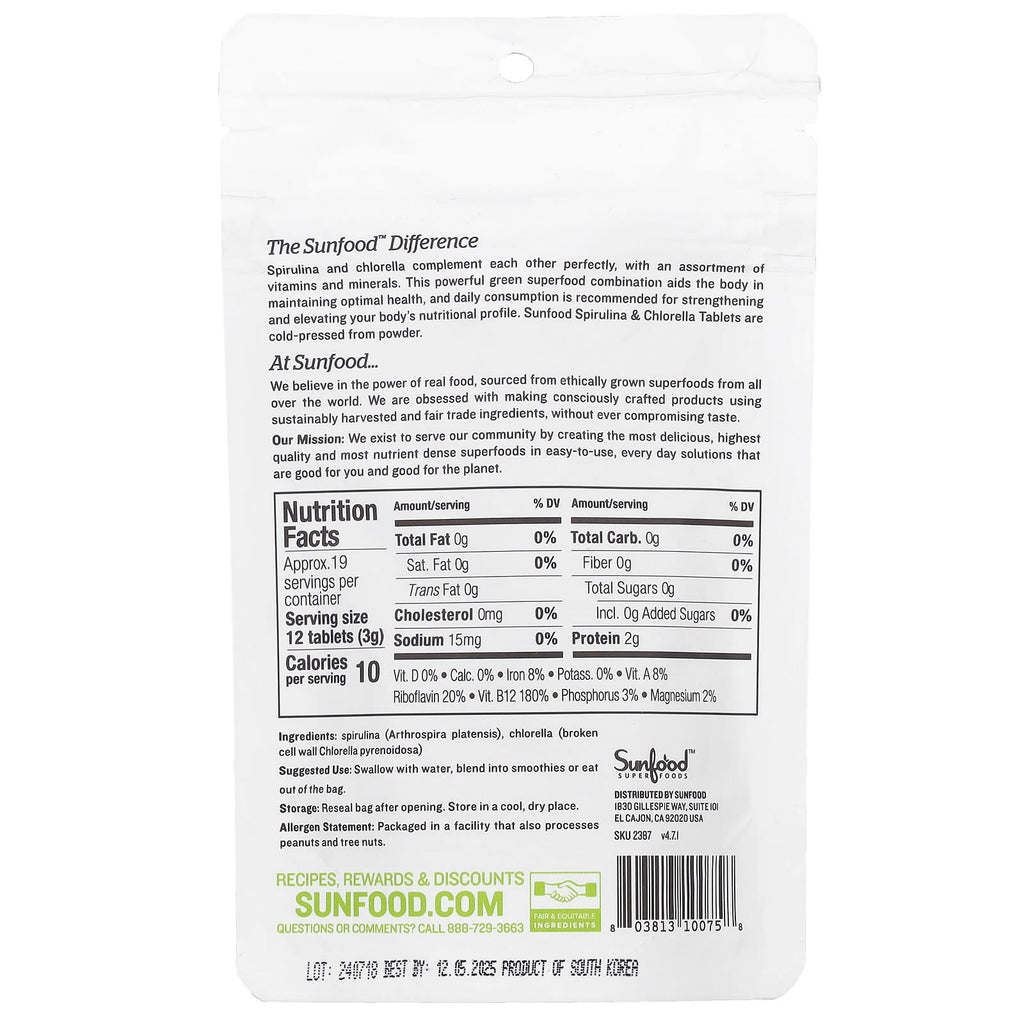 Espirulina y Chlorella Tabletas