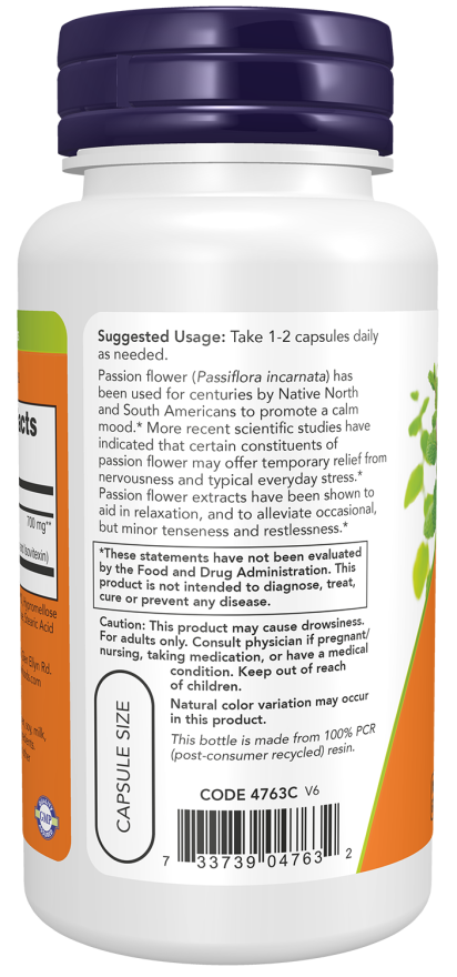 Cápsulas vegetales de pasiflora de 350 mg