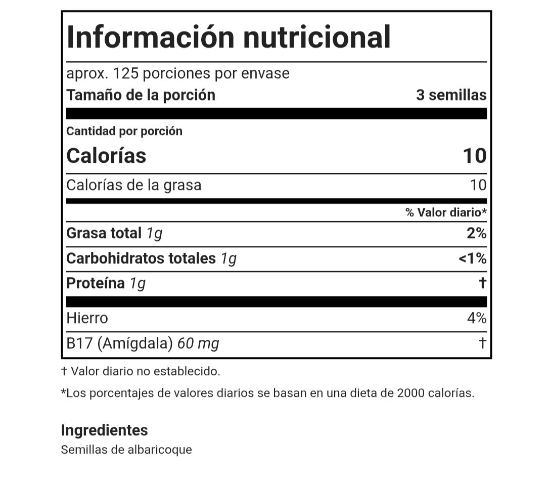Semillas de albaricoque crudo amargo de California, 8 oz.