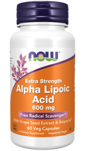 Cápsulas vegetales de ácido alfa lipoico extra fuerte de 600 mg